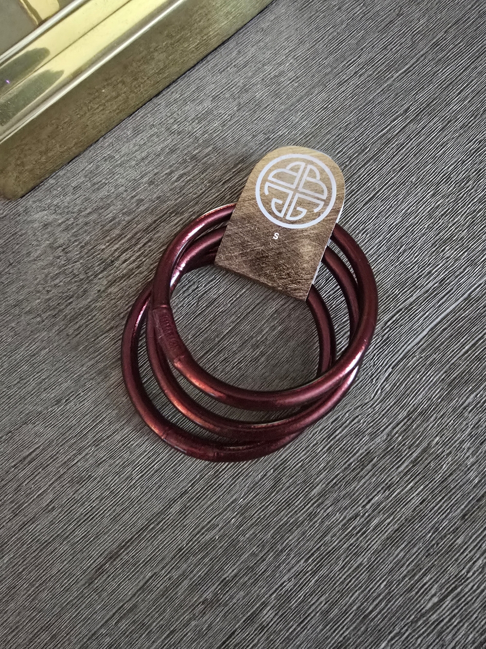 Women's BudhaGirl Metallic Burgundy Bangle Set bracelet